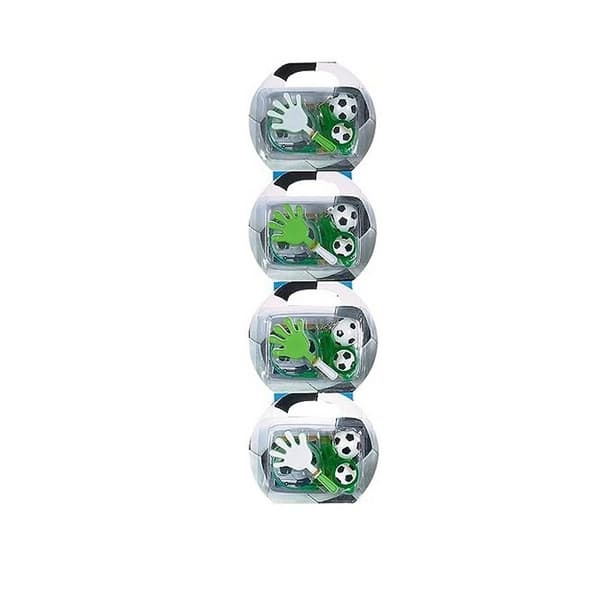 Mini Football Party Favours Set (Pack of 4) White/Black/Green One Size