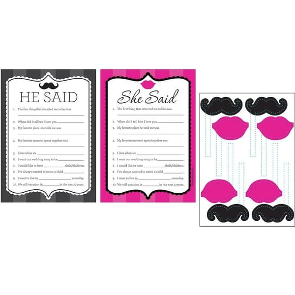 Creative Party Bridal Shower Party Game Set White/Black/Pink One Size