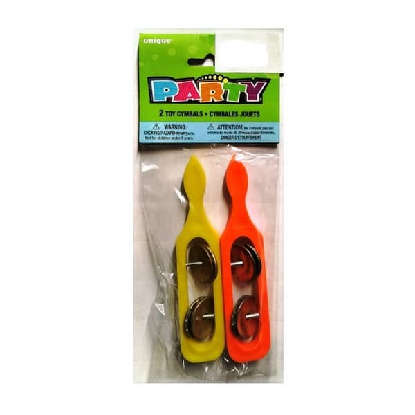 Unique Party Toy Cymbals (Pack of 2) Yellow/Orange One Size