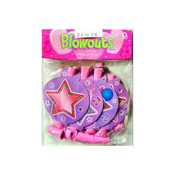 Amscan Stars Noisemaker (Pack of 6) Pink/Purple One Size