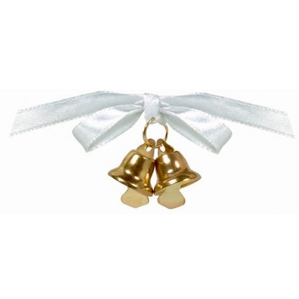Amscan Double Bell Charm (Pack of 12) Gold/White One Size
