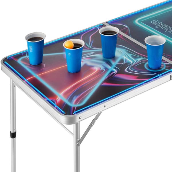 Beer pong bord BeerWars I, LED-belysning, inkl. kortspil - flere farver