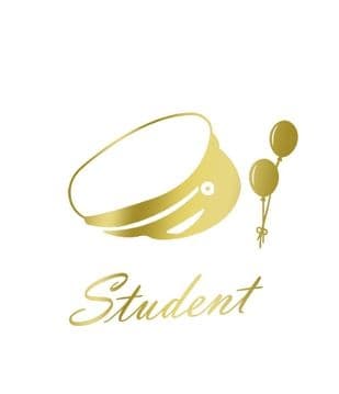 Studentpaket Vit/Guld Tallrikar Servetter Muggar Girlang Student