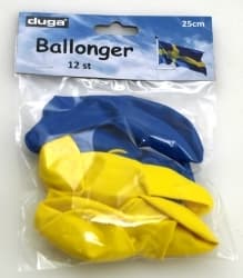 Studentpaket Dekoration Blå/Gult Servetter Serpentiner Girlang Ballonger Student