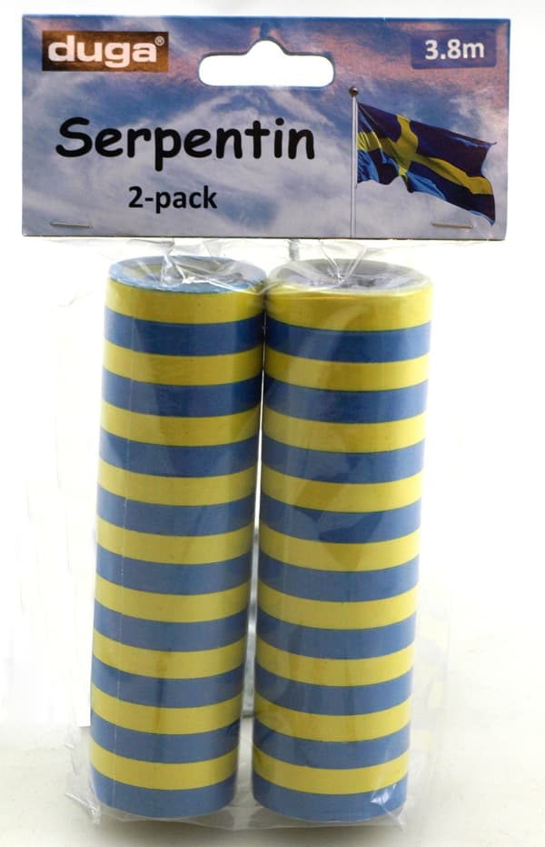 Studentpaket Dekoration Blå/Gult Servetter Serpentiner Girlang Ballonger Student