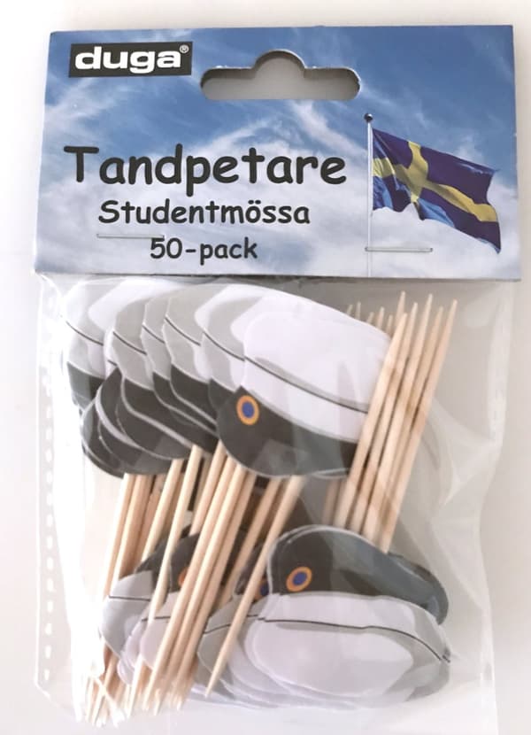 Studentpaket Dekoration Blå/Gult Servetter Serpentiner Girlang Ballonger Student
