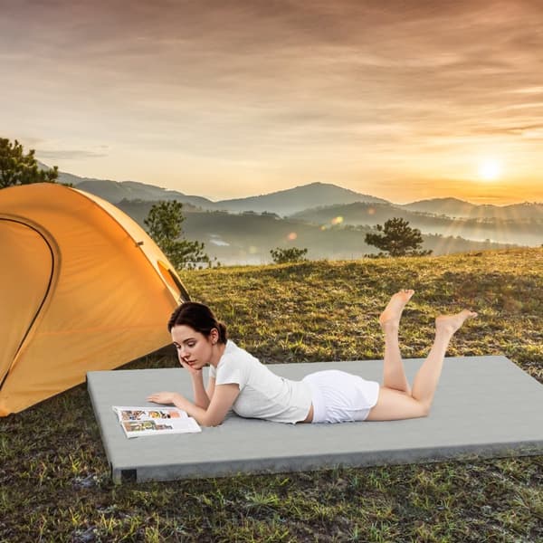 Campingmadrass, 188x92x6,5 cm, Grå
