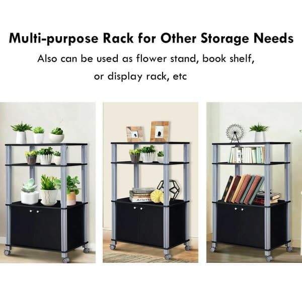 Mikrobølgeovnsstativ, 23,5x15,5x38,5 tommer, Sort