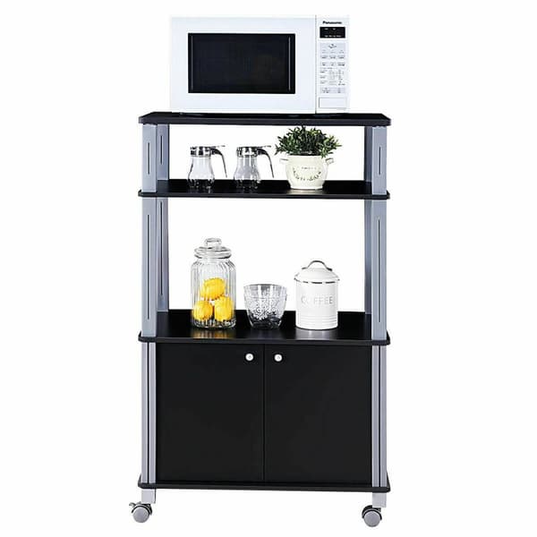 Mikrobølgeovnsstativ, 23,5x15,5x38,5 tommer, Sort