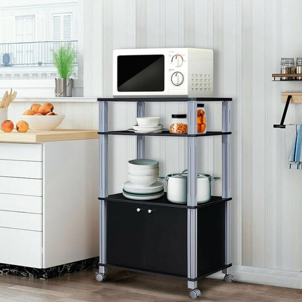 Mikrobølgeovnsstativ, 23,5x15,5x38,5 tommer, Sort