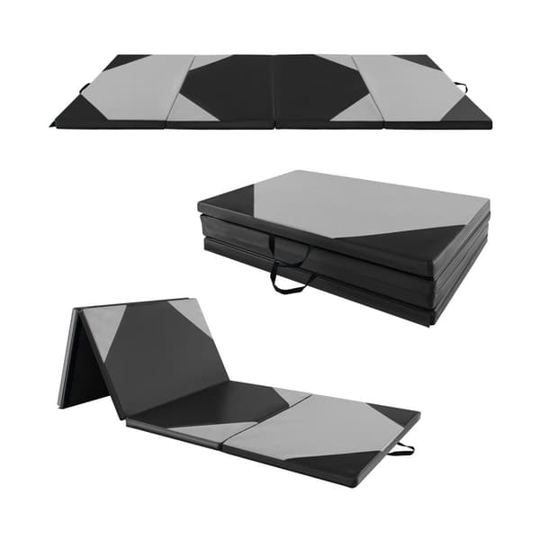 Taitettava harjoitusmatto, 10'x4'x2", Harmaa