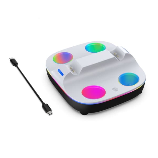 PS5 Controller Dual Charger RGB White Black