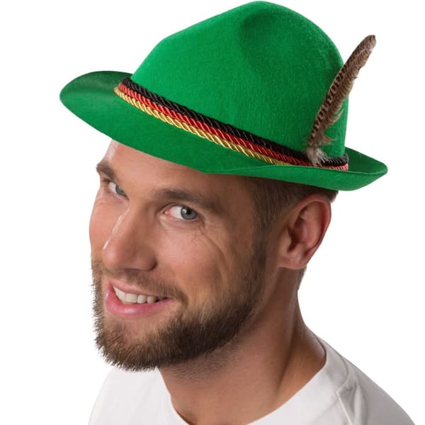 Grön traditionell bayersk hatt med Tysklands färger - grön