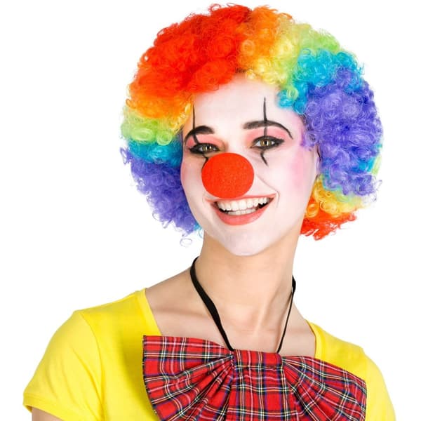 Clownperuk - flerfärgad