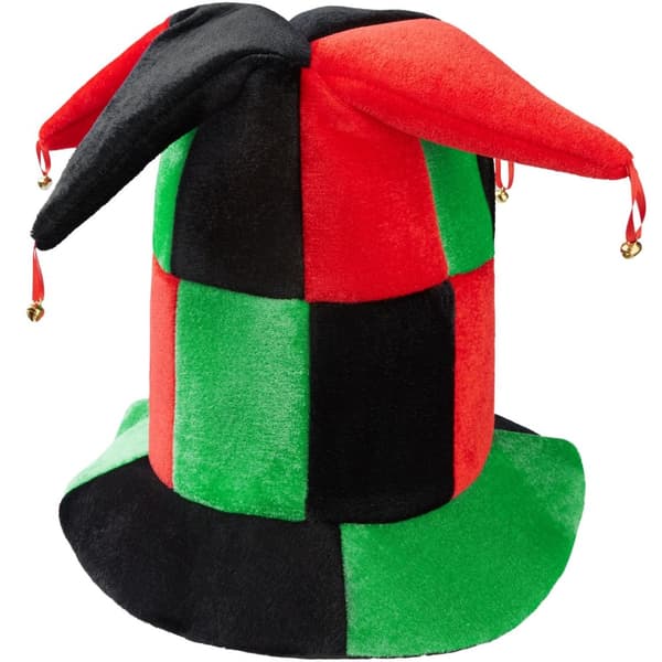 Stor narrhatt med bjällror - röd/grön