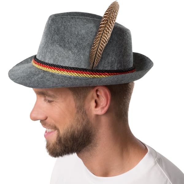 Grå traditionell bayersk hatt med Tysklands färger - grå