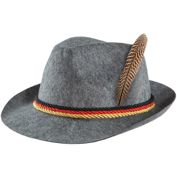 Grå traditionell bayersk hatt med Tysklands färger - grå