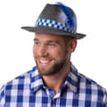 Miniatyrbild 3 av 3: Grå traditionell bayersk hatt blå/vit - grå