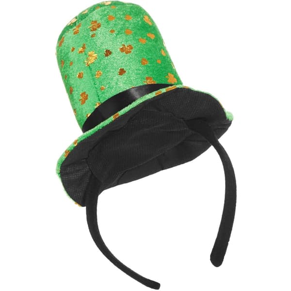 St. Patrick’s Day minicylinderhatt gyllene klöver - grön