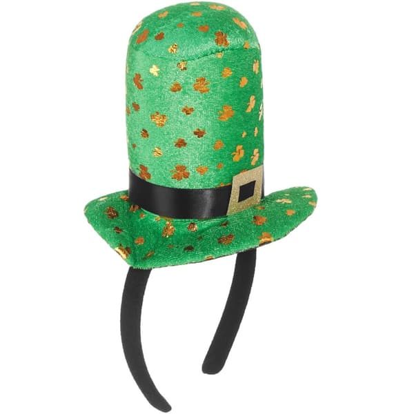 St. Patrick’s Day minicylinderhatt gyllene klöver - grön