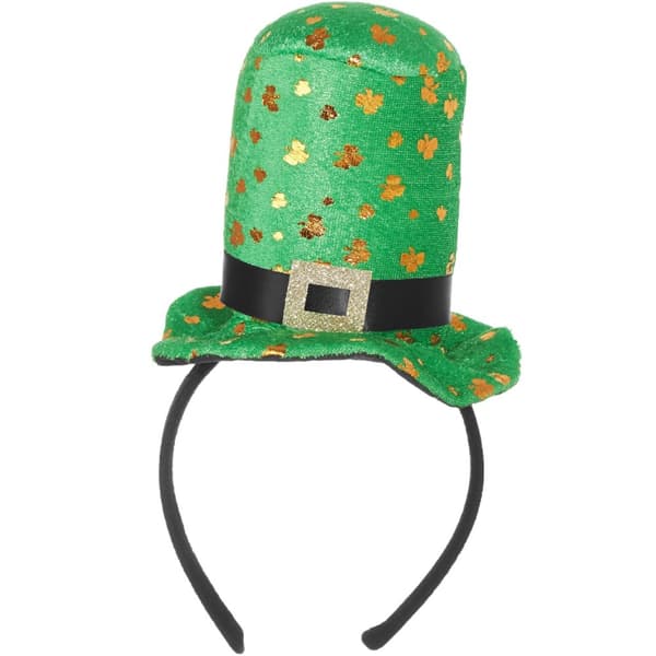 St. Patrick’s Day minicylinderhatt gyllene klöver - grön