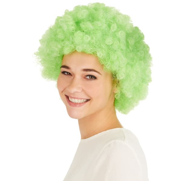 Paryk afro klovn - grøn