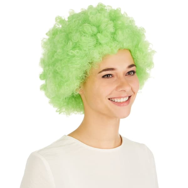 Paryk afro klovn - grøn