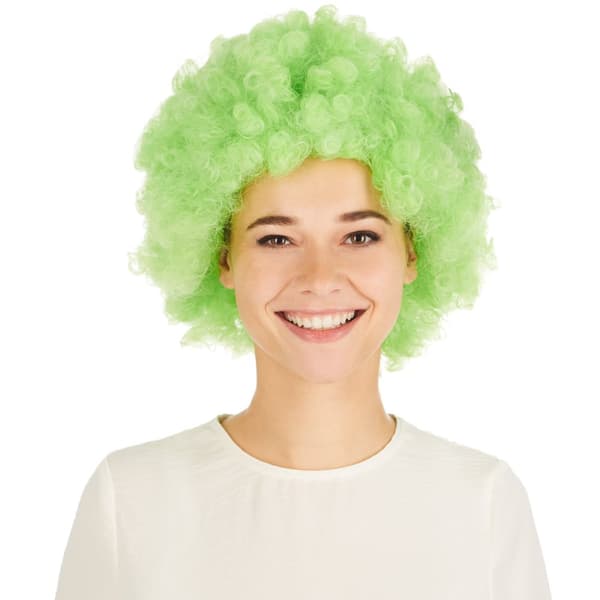 Paryk afro klovn - grøn