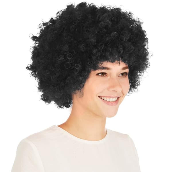 Paryk afro klovn - sort