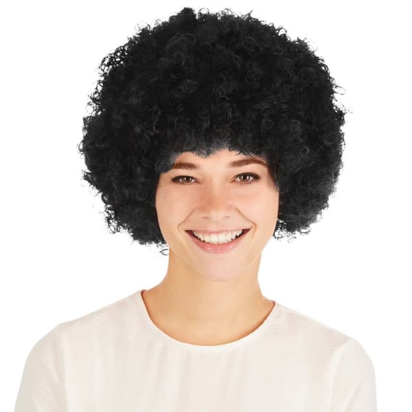 Paryk afro klovn - sort