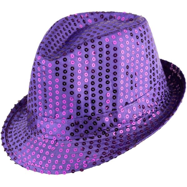 Partyhat med pailletter - lilla