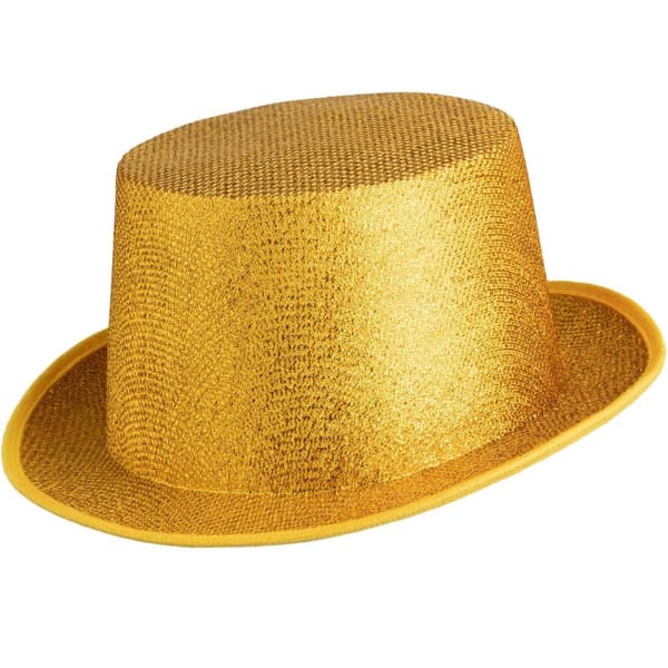 Høj hat med glitter - guld