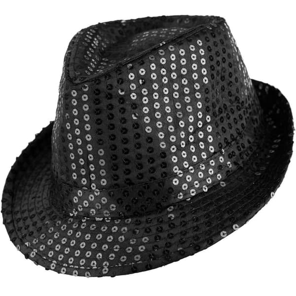 Partyhat med pailletter - sort