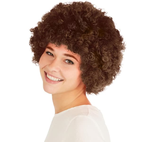 Paryk afro klovn - brun
