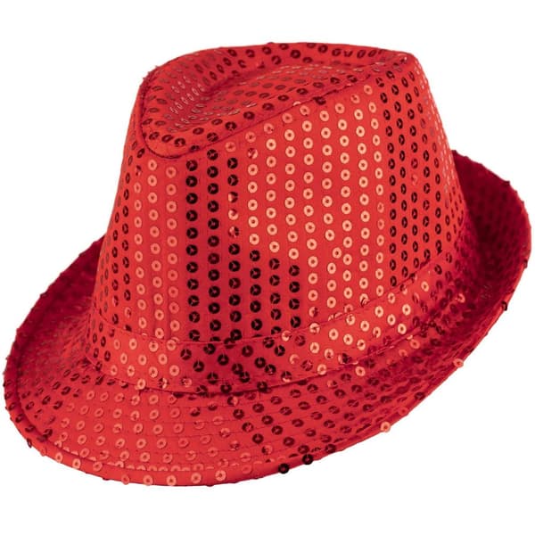 Partyhat med pailletter - rød