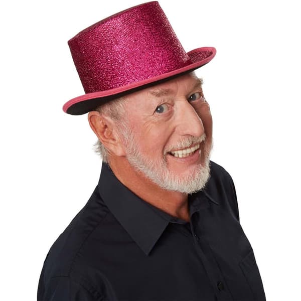 Høj hat med glitter - pink