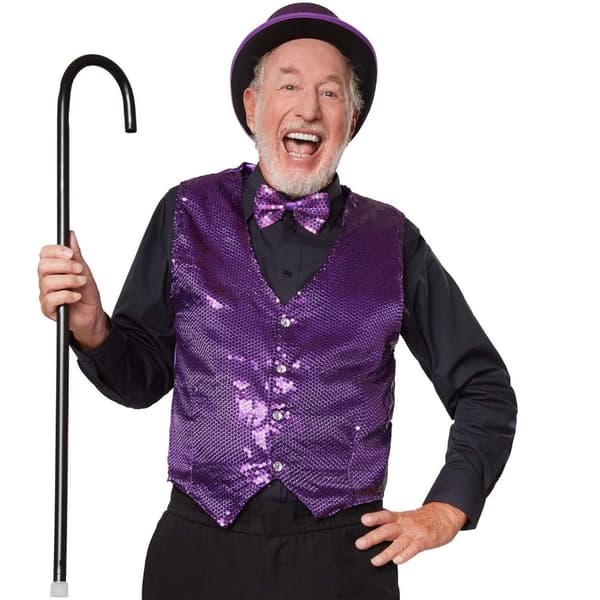 Høj hat med glitter - lilla