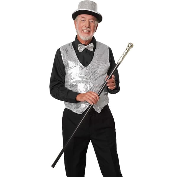 Glitter-cylinderhatt - silver