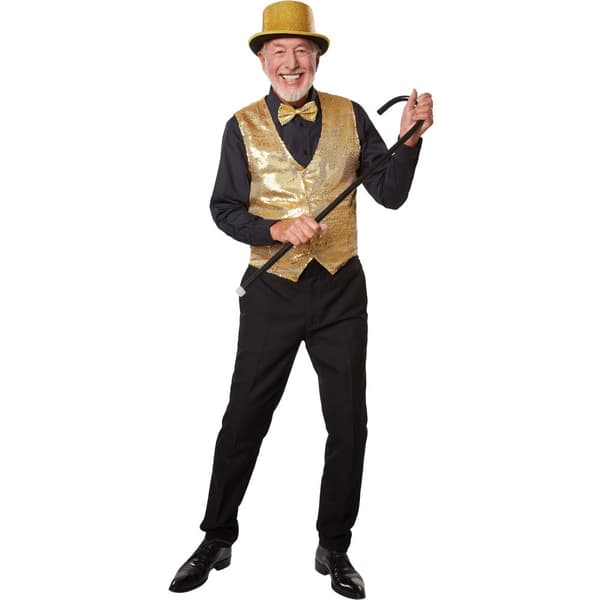 Glitter-cylinderhatt - guld