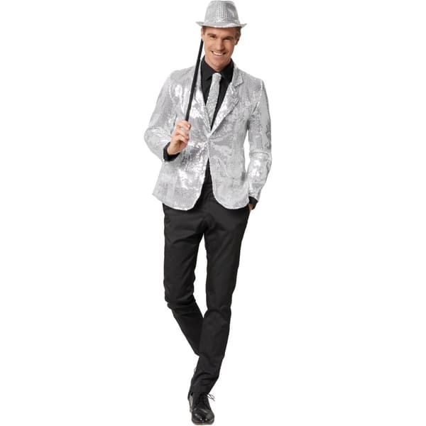 Partyhatt med paljetter - silver