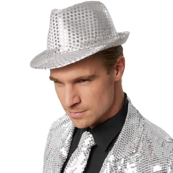 Partyhatt med paljetter - silver