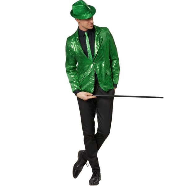 Partyhatt med paljetter - grön
