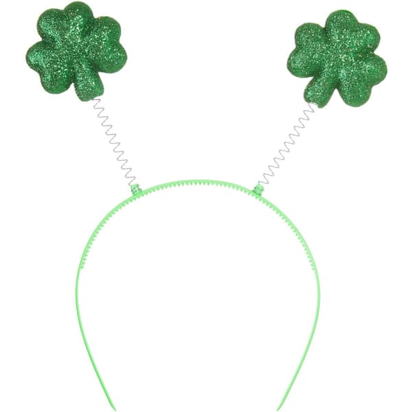 St. Patrick’s Day hovedudsmykning glitrende kløverblade - grøn