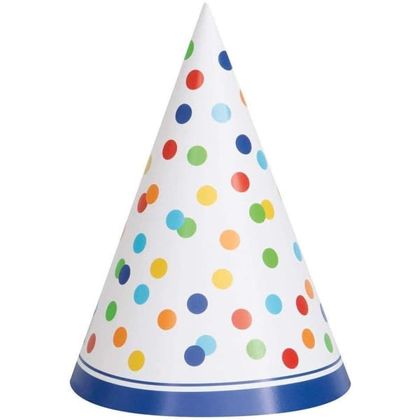 Unique Party Polka Dot Party Hats (8 st)