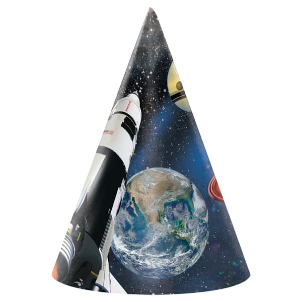 Creative Party Space Blast Paper Party Hats (Pack of 8) Multicoloured One Size