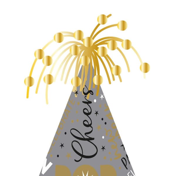 Amscan Foil Cone New Year Party Hat