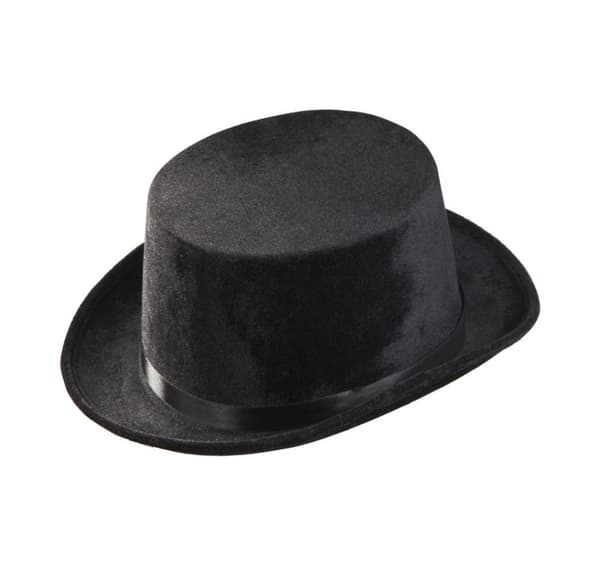 Top hat sort (fløjl)