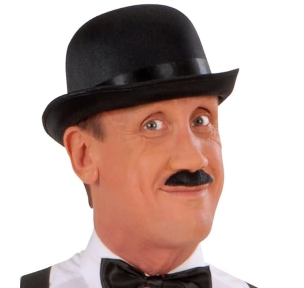 Sort satin bowlerhat