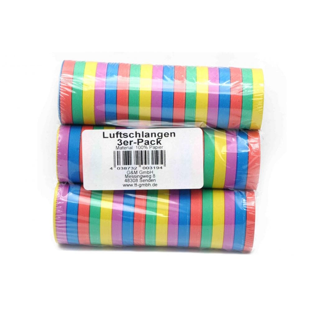 3-Pack - Serpentin / Streamer - Multifärgad