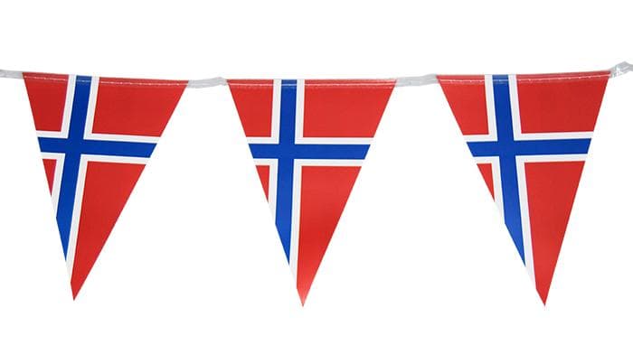 Flaggirlang Norge - Girlang / Flagga - 3,6m